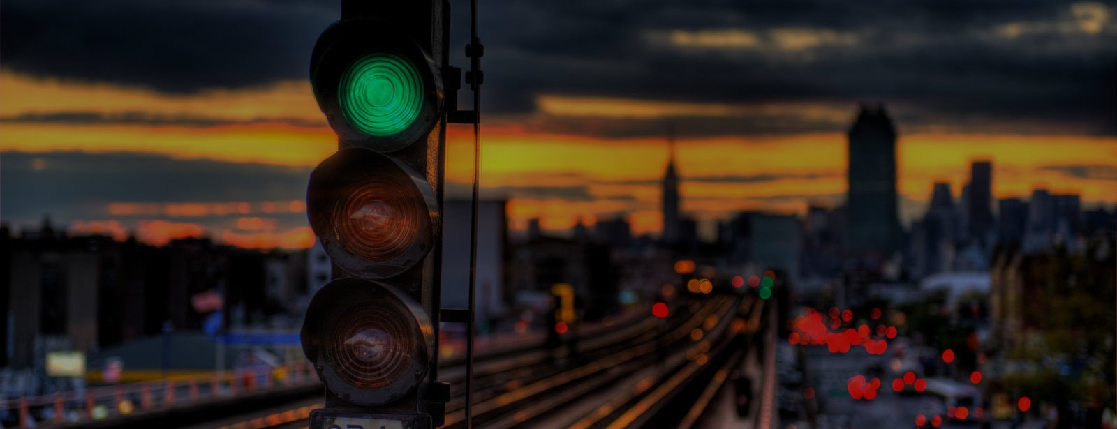 Railway signal lights